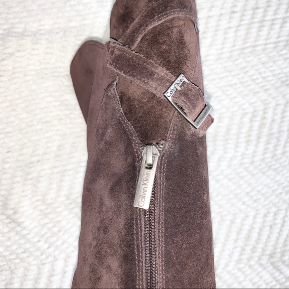 Calvin Klien Row Suede High Boot Dark Brown 9M - Picture 5 of 16